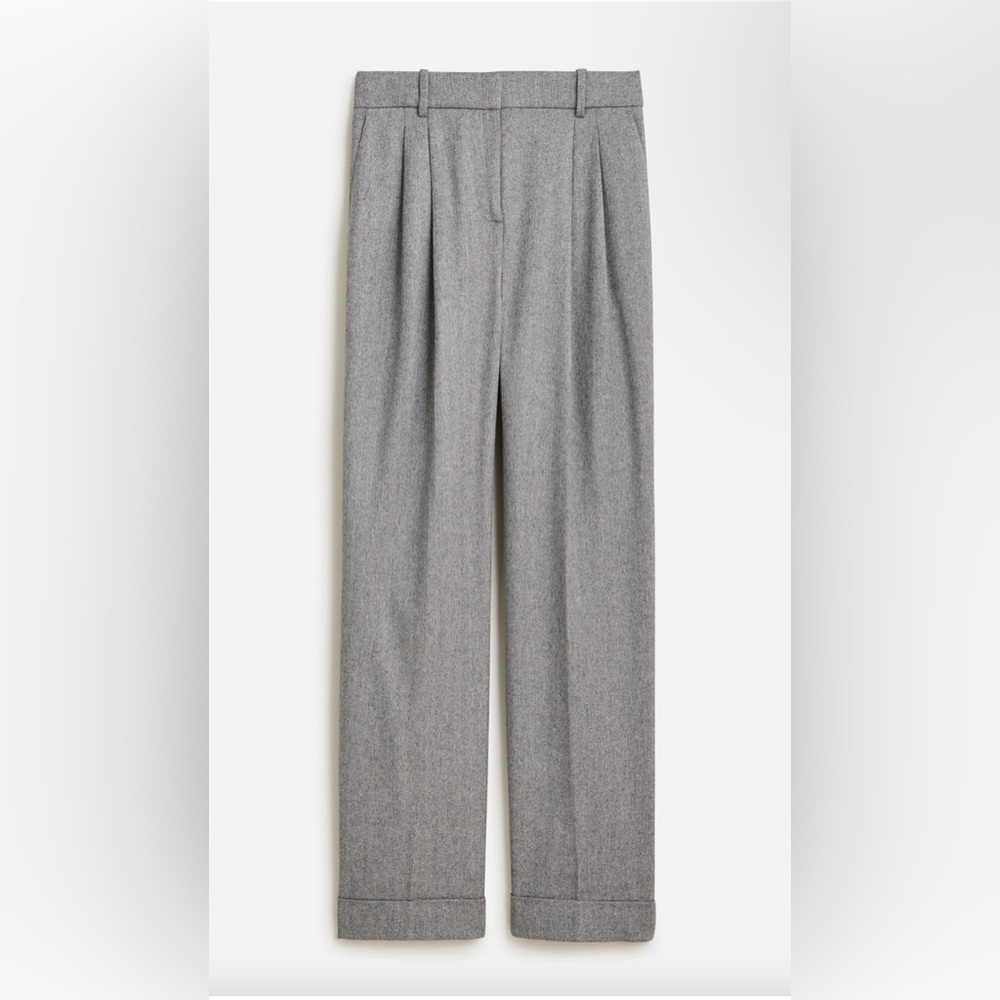 Essential Pant in Grey Herringbone- Wool  Never worn